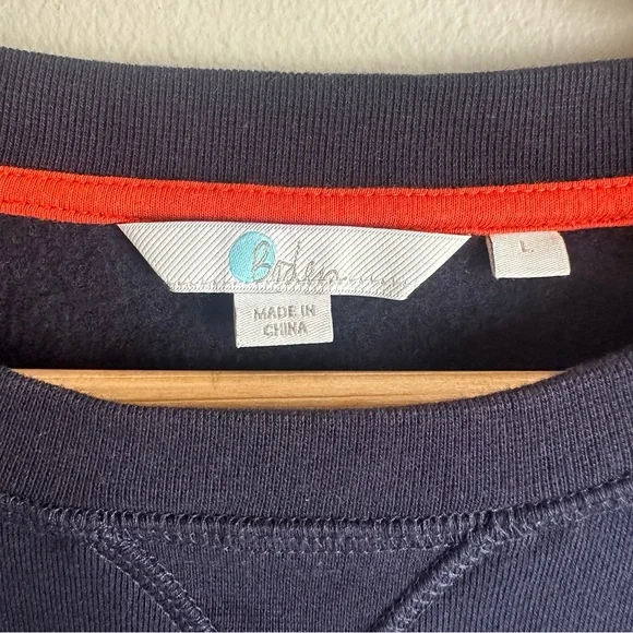Boden “Oh Yeah” Sweatshirt, Navy, Leopard Print lettering, Women’s Size Large - Picture 2 of 9